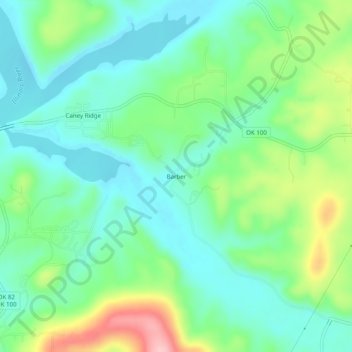 Topografisk kort Barber, højde, terræn
