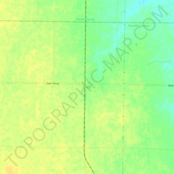 Topografisk kort Bath, højde, terræn