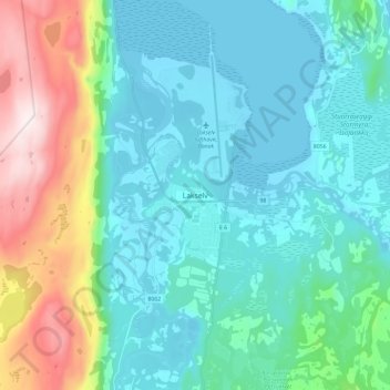 Topografisk kort Lakselv, højde, terræn