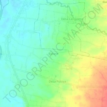Topografisk kort Baliase, højde, terræn