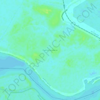 Topografisk kort Puerto Constanza, højde, terræn