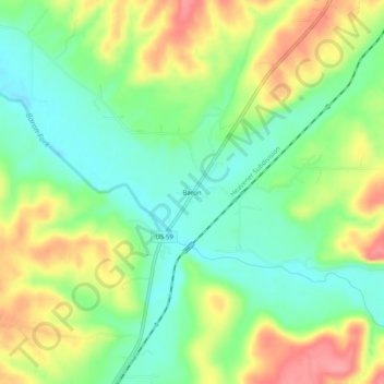 Topografisk kort Baron, højde, terræn