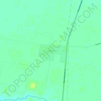 Topografisk kort El Sombrero, højde, terræn