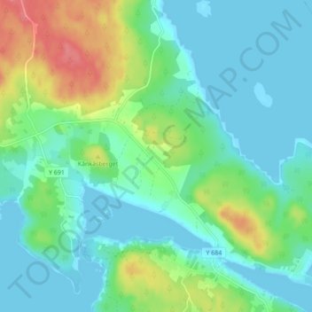 Topografisk kort Ava, højde, terræn
