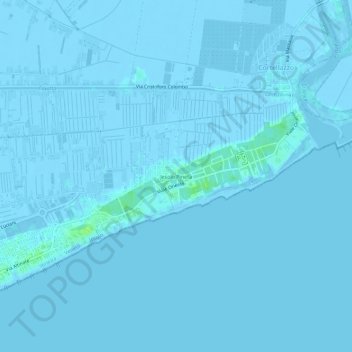 Topografisk kort Jesolo Pineta, højde, terræn