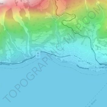 Topografisk kort Gofri, højde, terræn