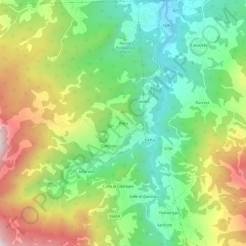 Topografisk kort Prelo, højde, terræn