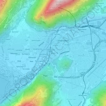 Topografisk kort Möösli, højde, terræn