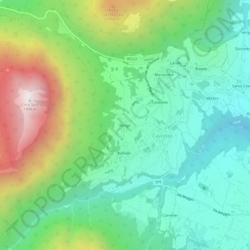 Topografisk kort Rango, højde, terræn