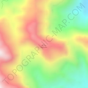 Topografisk kort Buntu Kajubulan, højde, terræn