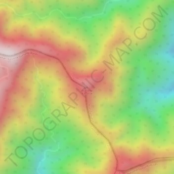 Topografisk kort Gunung Bohorok, højde, terræn