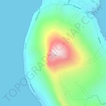 Topografisk kort Malinsfjall, højde, terræn