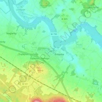 Topografisk kort Gustafs, højde, terræn