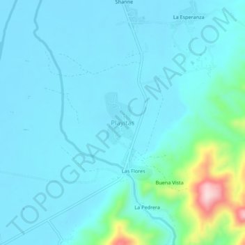 Topografisk kort Playitas, højde, terræn