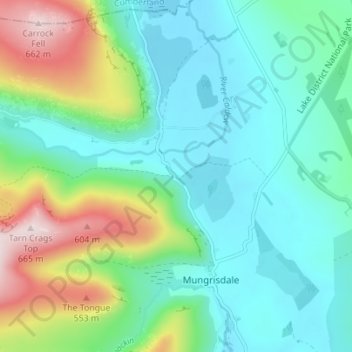 Topografisk kort Bowscale, højde, terræn