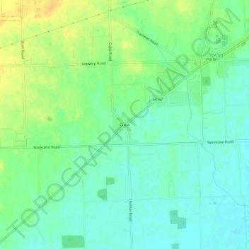 Topografisk kort Cuba, højde, terræn