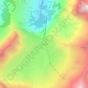 Topografisk kort Engstligenalp, højde, terræn