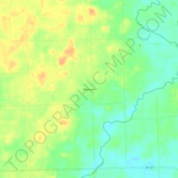 Topografisk kort Alvarado, højde, terræn