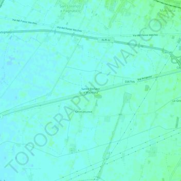 Topografisk kort Santo Stefano a Macerata, højde, terræn