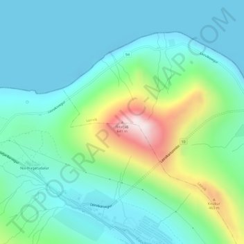Topografisk kort Ritafjall, højde, terræn