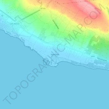 Topografisk kort Torre Pali, højde, terræn