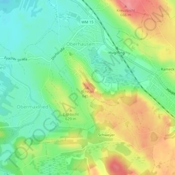Topografisk kort Schnait, højde, terræn