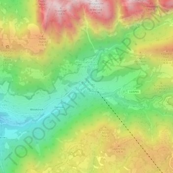 Topografisk kort San Cipriano, højde, terræn