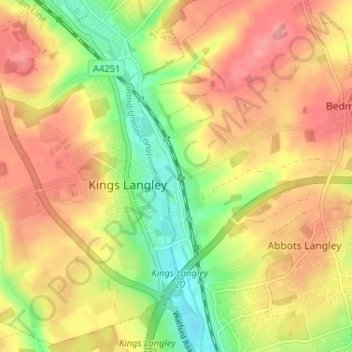 Topografisk kort Primrosehill, højde, terræn