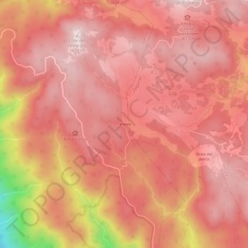 Topografisk kort Tirivolo, højde, terræn