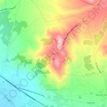 Topografisk kort Albe, højde, terræn