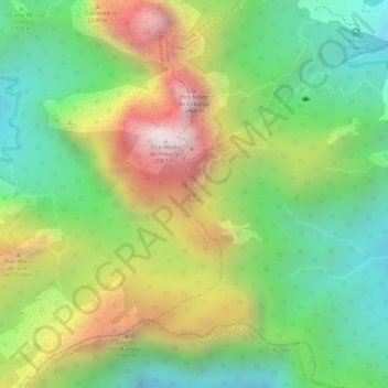 Topografisk kort BeAl, højde, terræn