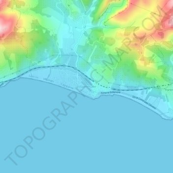 Topografisk kort Villammare, højde, terræn