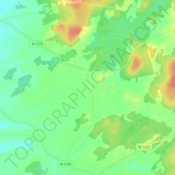 Topografisk kort Perstorp, højde, terræn