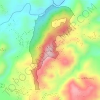 Topografisk kort Bulu Paria, højde, terræn