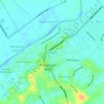 Topografisk kort Sidorejo, højde, terræn