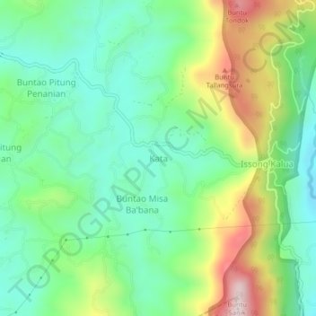 Topografisk kort Kata, højde, terræn