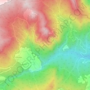Topografisk kort Montebotolino, højde, terræn