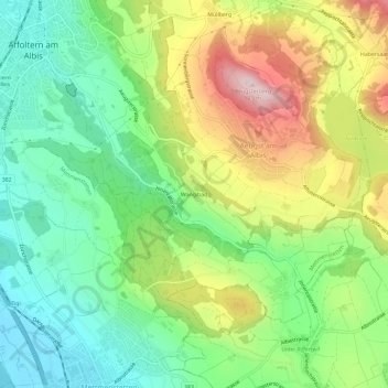 Topografisk kort Wängibad, højde, terræn