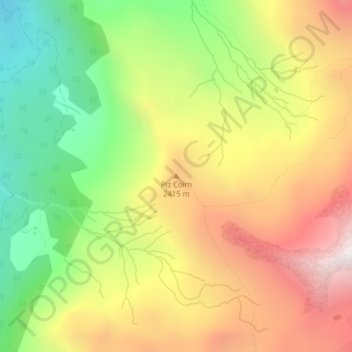 Topografisk kort Piz Colm, højde, terræn