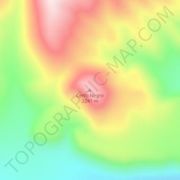 Topografisk kort Cerro Negro, højde, terræn
