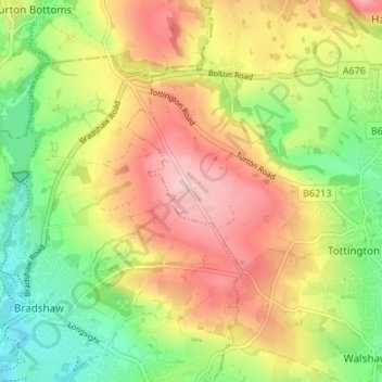Topografisk kort Affetside, højde, terræn
