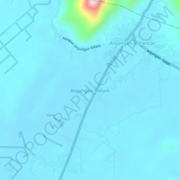 Topografisk kort Anjungan Dalam, højde, terræn