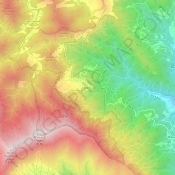 Topografisk kort Acero, højde, terræn