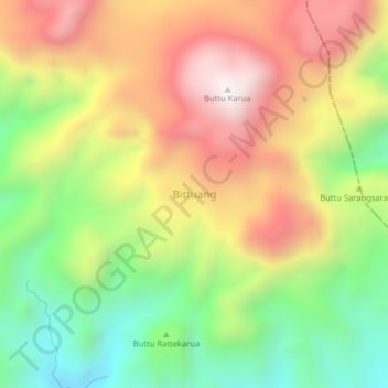 Topografisk kort Bittuang, højde, terræn