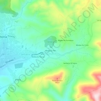 Topografisk kort Medau Is Peis, højde, terræn