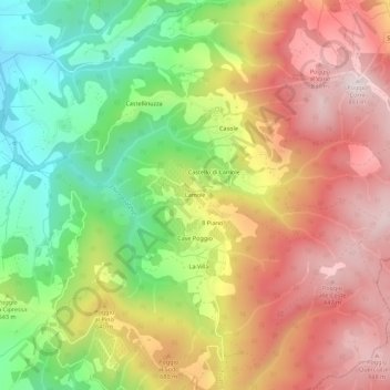 Topografisk kort Lamole, højde, terræn