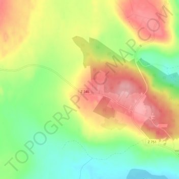 Topografisk kort Kallsta, højde, terræn