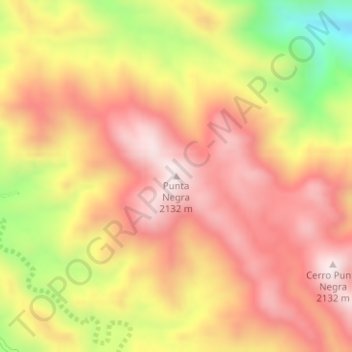 Topografisk kort Punta Negra, højde, terræn