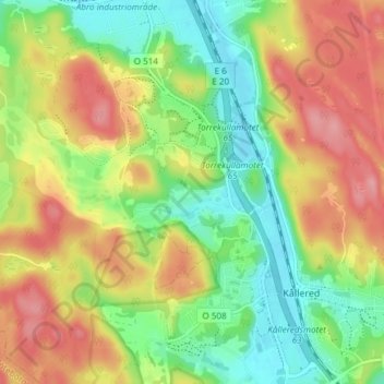 Topografisk kort Alvered, højde, terræn
