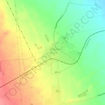 Topografisk kort El Bordo, højde, terræn